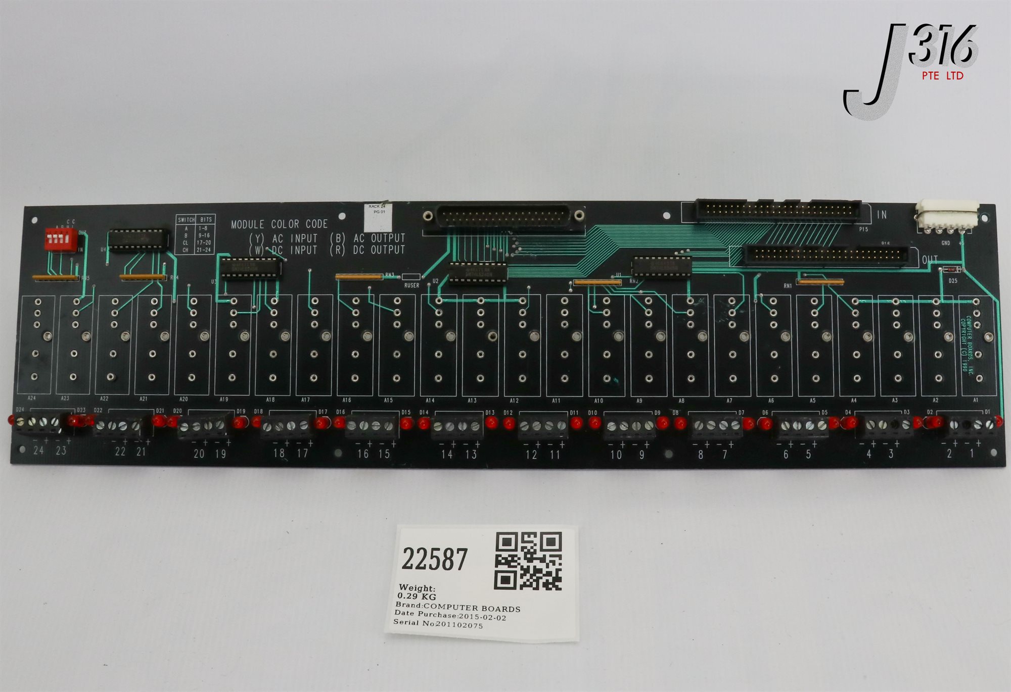 15個 22587 COM BDS PCB CYBERRESEARCH 24-CHANNEL OUTPUT I/F MOD COLOR